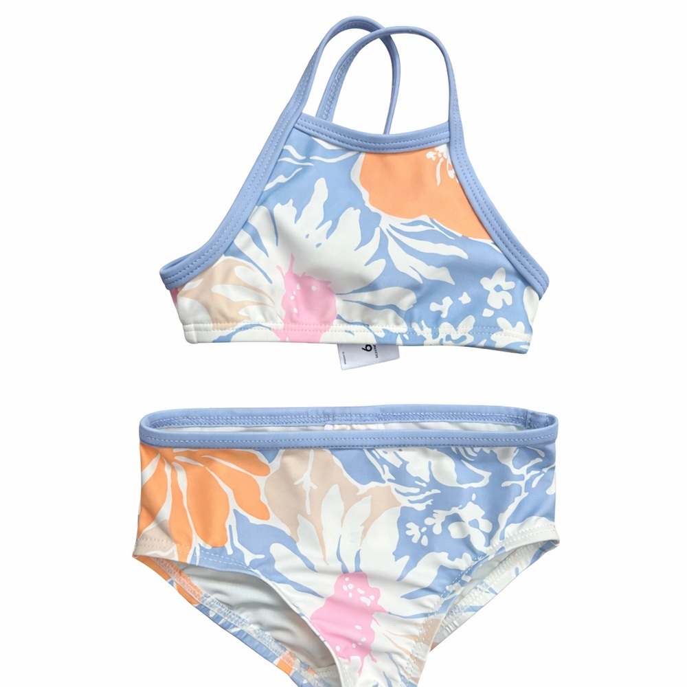 OshKosh B’gosh Baby Girl Two-Piece Swimsuit 6M Floral Pastel
